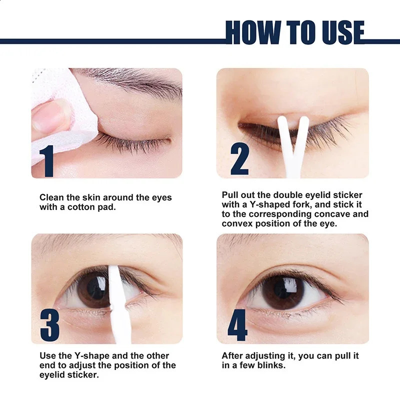 Double Eyelid Tape Invisible Lace Olive Shape Type Lasting Waterproof Glue-free Natural Mesh Will Stick Beautiful Eye 250224