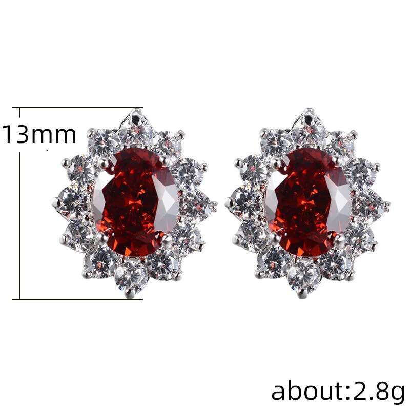 New 7 Color wer Zircon Sier Needle Woman Stud Earrings Fashion Exquisite Stones wers Lovely Princess Jewelry
