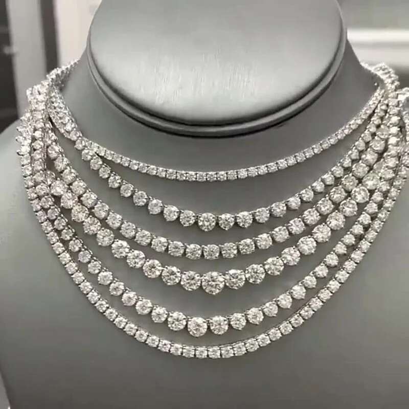 2022 Fashion 4mm 5mm Hip Hop Gold Sier Color Gothic Tennis Necklace Neck Chain Long for Men Male Women Jewellery