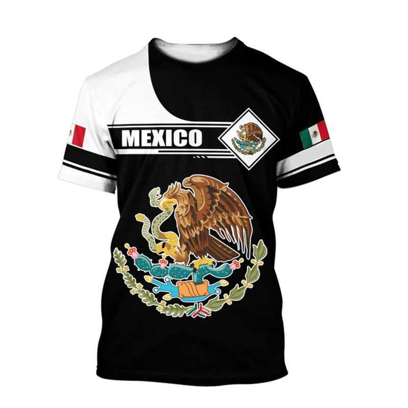 Men's T-Shirts Summer Mexico T-Shirts Mexican Flag 3D Print Streetwear Men Women Fashion Oversized Short Sleeve T Shirt Kids Tees Tops Clothing J