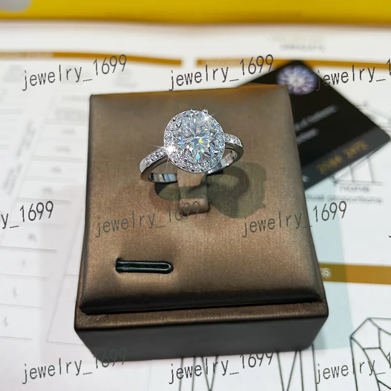 Luxury Pigeon Egg Full Moissanite 3CT VVS D Color 925 Sterling Silver Moissanite Women Engagement Wedding Ring