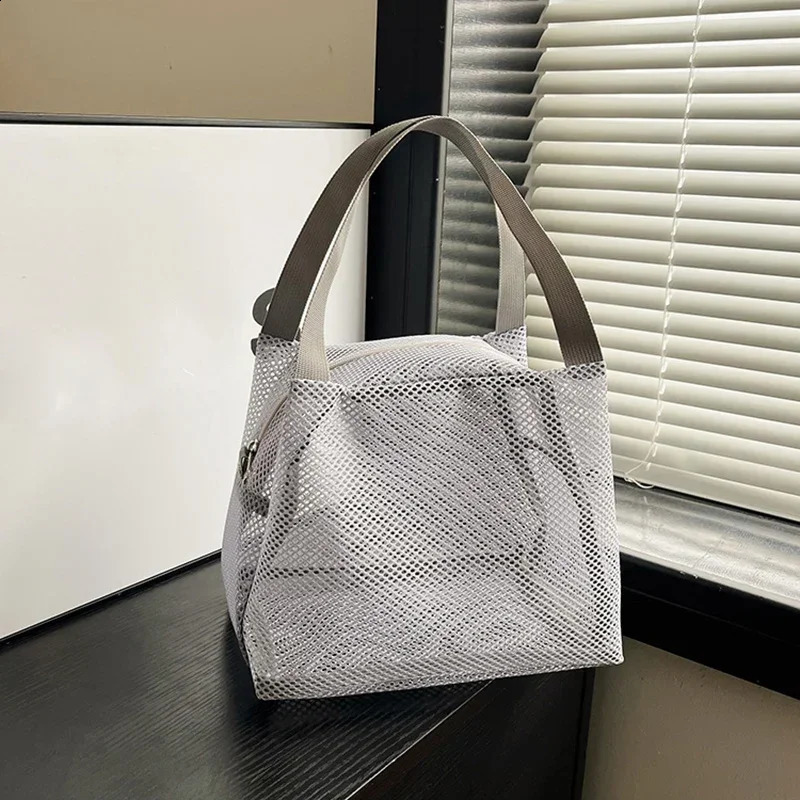 Women Men Makeup Storage Bag Case Large Capacity Zipper Cosmetic Mesh Bag Travel Tote Swimming Beach Wash Toiletry Bag 250305