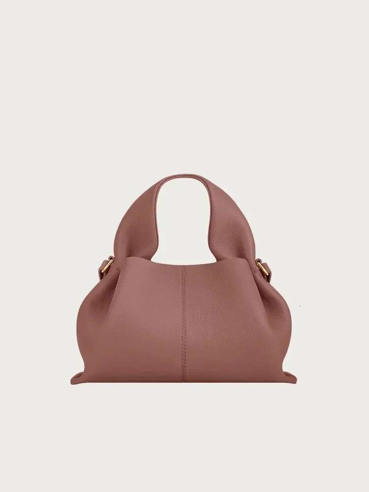 2025 Hot Cloud French Brand Genuine Cowhide Ladies Simple Dumpg Shoulder Bag