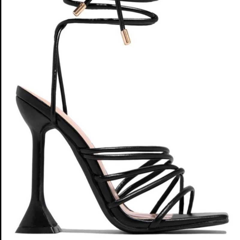 2022 New Summer Fashion High Wen Lacing Sexy Wan Pumps Gladiator hot Sandals Wedding Party Shoes on H Big Size 35-43 Z250301