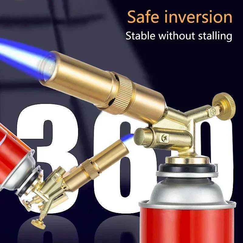 Portable Welding Gas Torch Flame Butane Burner Outdoor Camping BBQ Lighter Flamethrower Kitchen Supplies Welding EquipmentT250301
