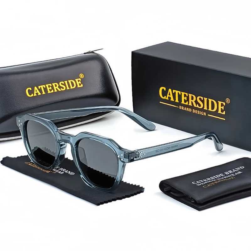 CATERSIDE Retro Polari Sunes Men tralight TR90 Frame Polygon Wen Sun es Outdoor High Quality Travel Eyewear Y250301