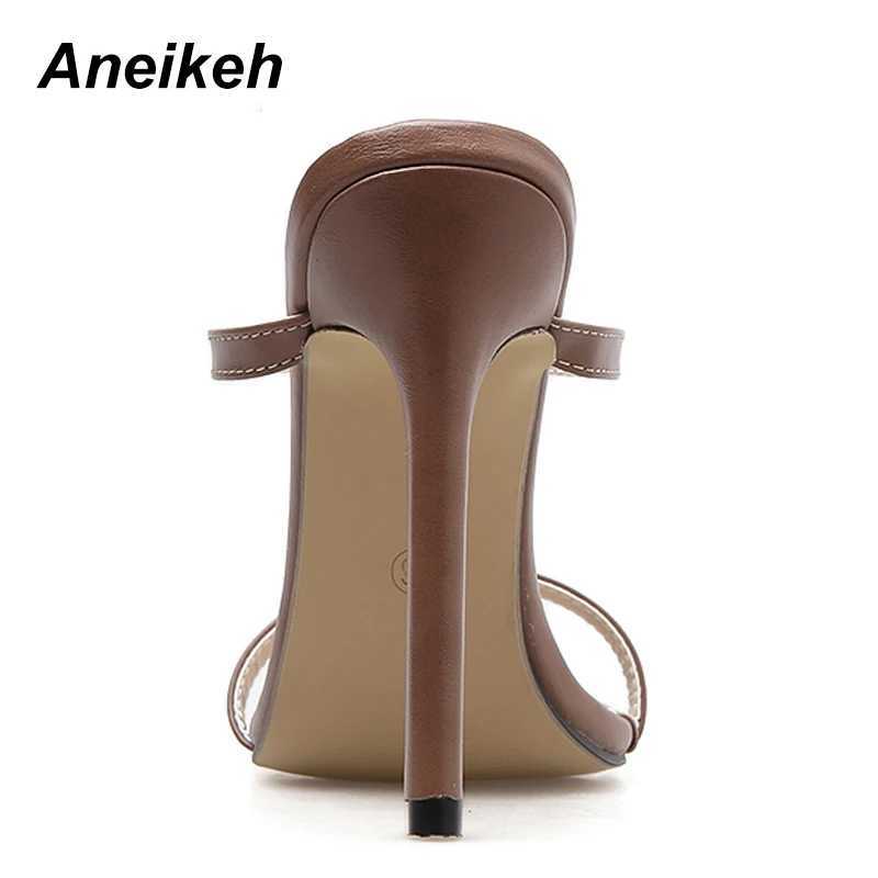 Aneikeh 2025 hot Wen Sandals Stiletto High Heel Strap Ankle Wrap OL Sexy Pumps Party Dress Dropsing Shoes Size 35-40 Z250301
