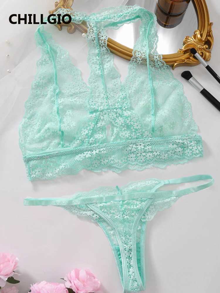 CHILLGIO Women Sets Lace Underwear Sexy Panties See-through Bra Thin Erotic Sexy Female Lingerie Split Design Bra Two Piece SetXJ250301