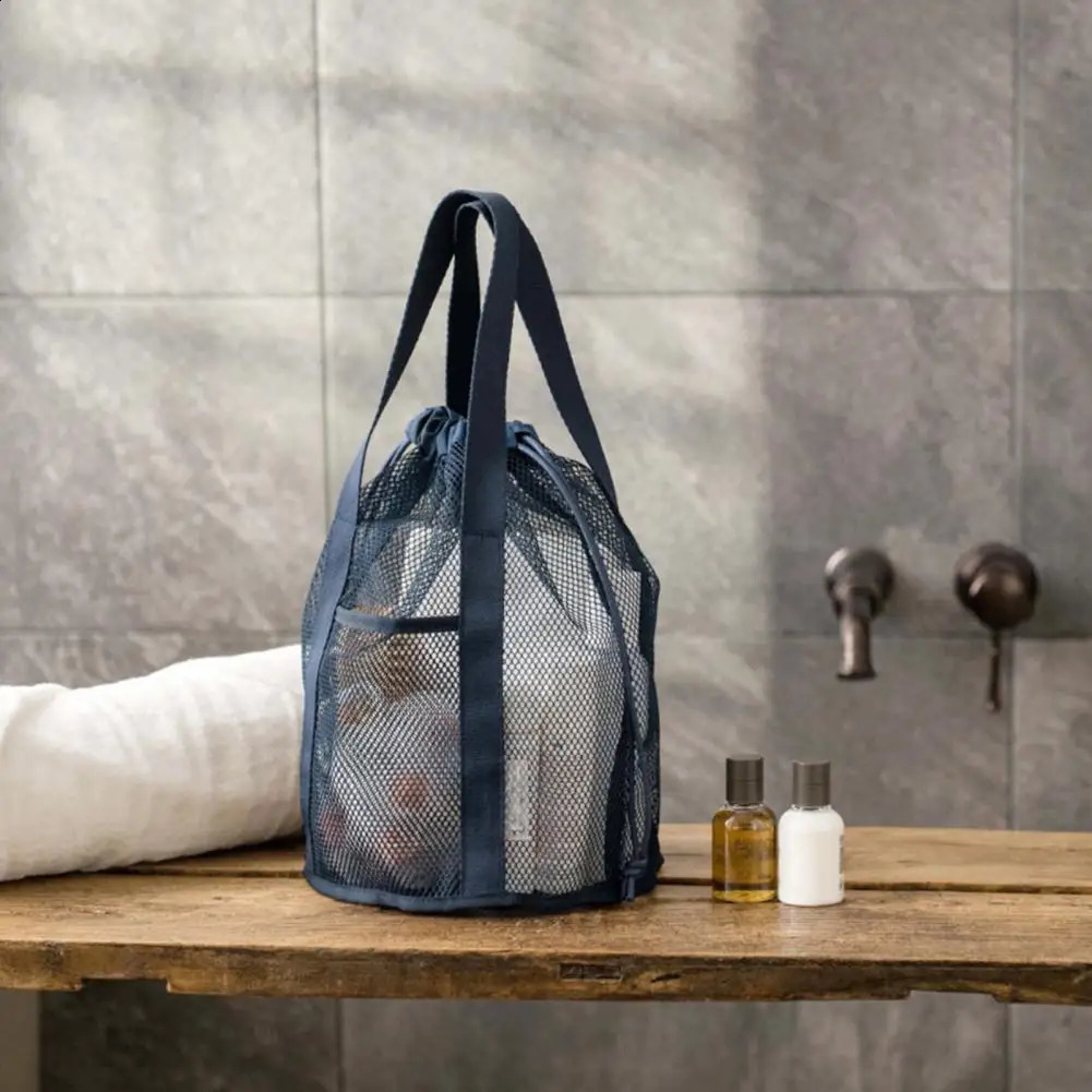 Travel Toiletry Bag Shower Bag Organizer Capacity Mesh Toiletry Cosmetic Bag Organizer for Travel Foldable for Essentials 250305
