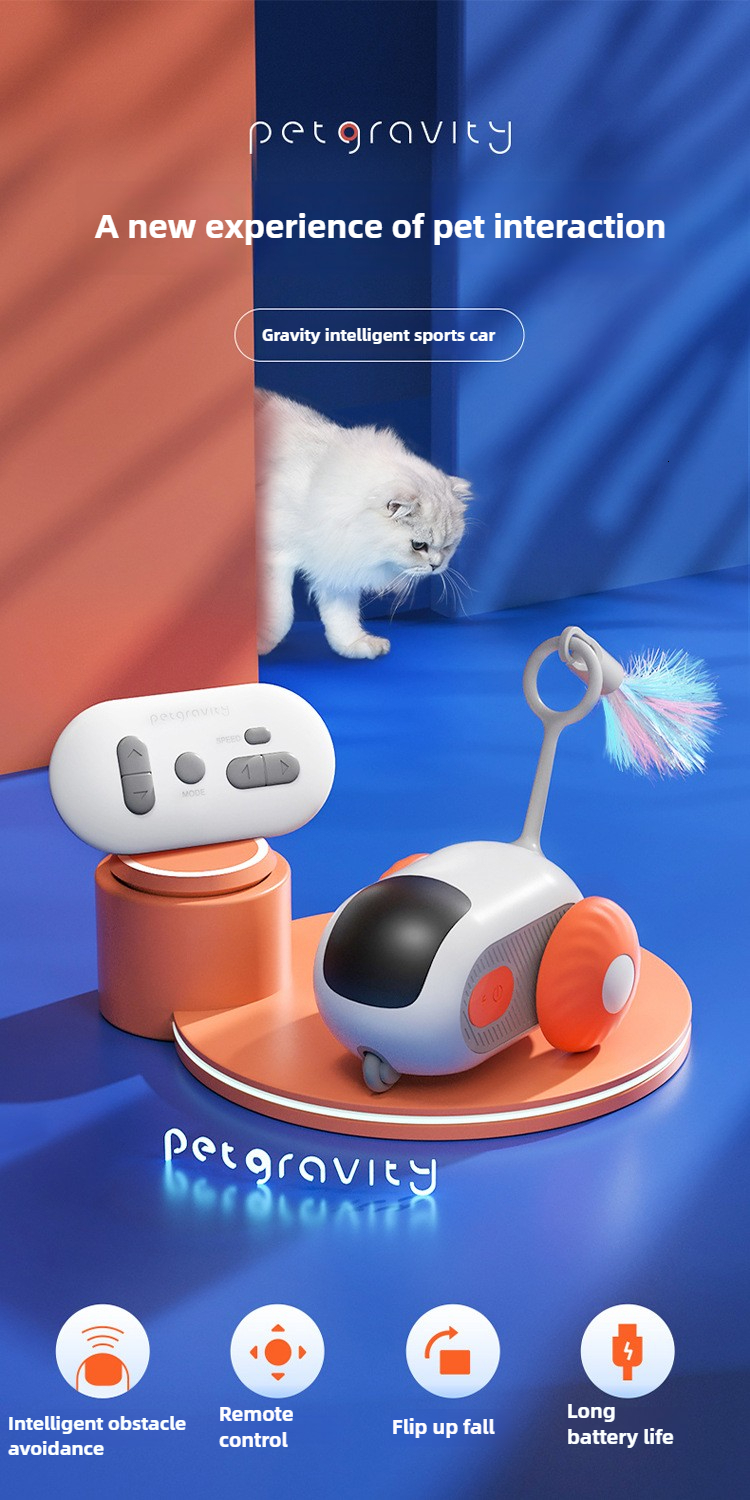 Update Intelligent Sports Car Remote Control Electric Toys Entertainment Fun Pet Mice Interactive Feathers Cat Sticks Kitten Toy