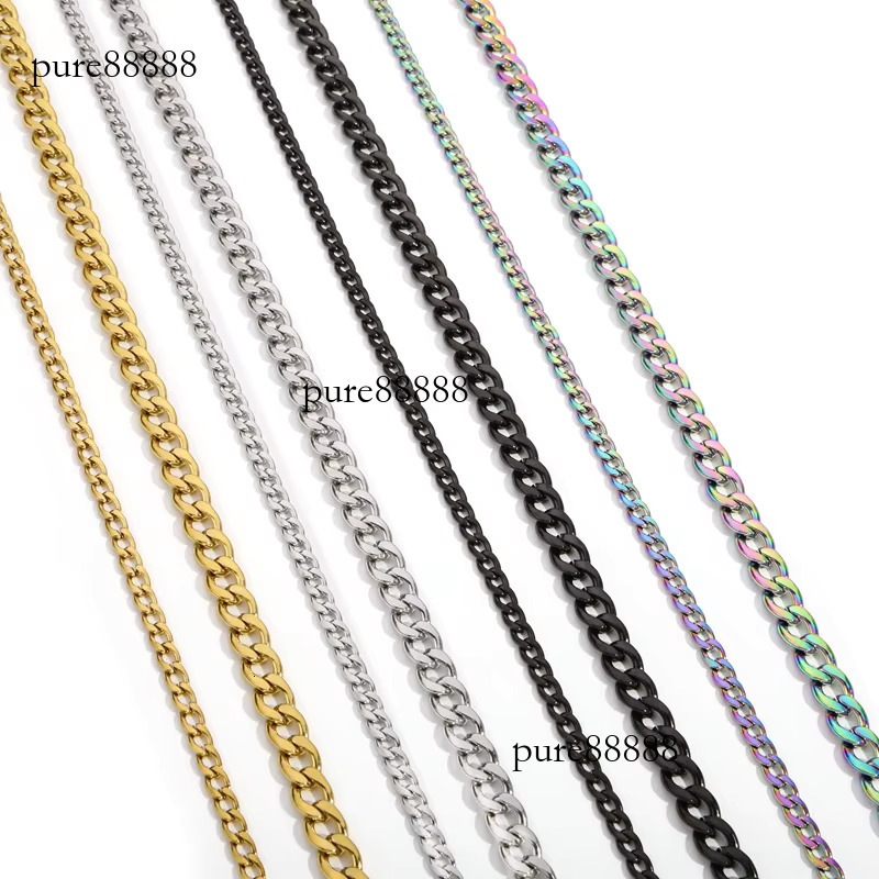 Hot Fashion Hip Hop 3/4/5/7/ 9mm Gold Plated Miami Stainless Steel Necklace k Curb Cuban Chain for Men