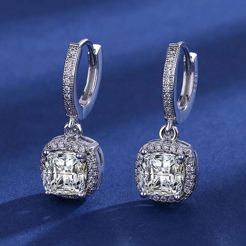 Sterg Sier Jewelry Women Fashion Cute Tiny Clear Crystal CZ Stud Earrings for Girls Teens Lady Gift