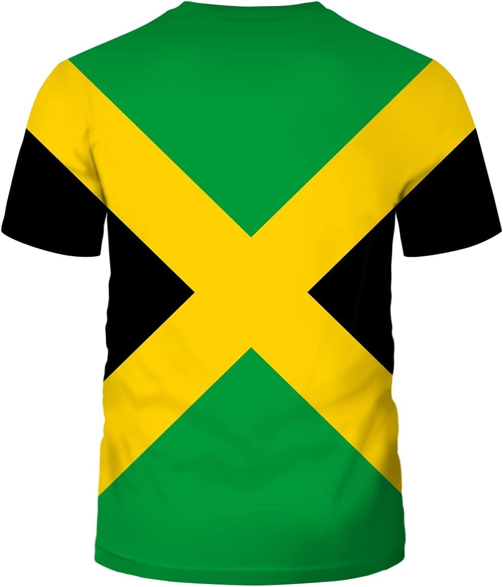 Mens T shirt Jamaican Flag Casual Short Sleeve T-Shirt tee Casual tops summer clothes cool