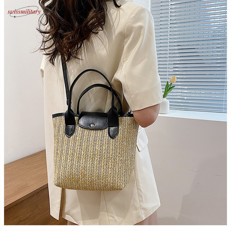 Spring/Summer Women's Straw Crossbody Handheld Tote Seaside Tourism Beach Large Capacity Bag #swissmilitary