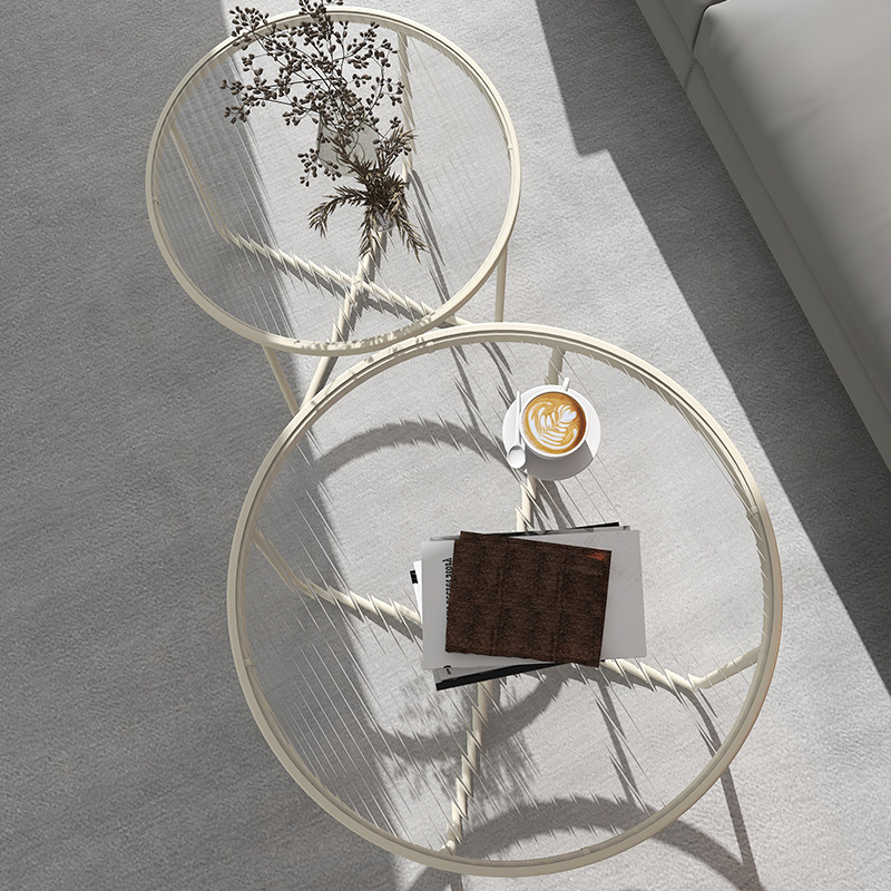 Sofa side table light luxury senior sense of small coffee table small round table net red ins coffee table iron balcony table