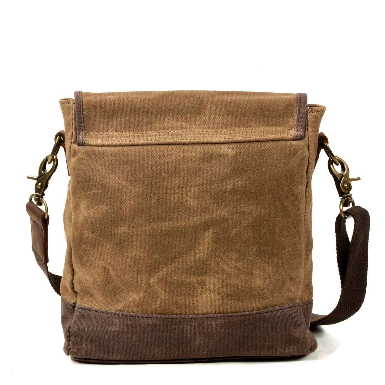 Japan And South Korea New Men's Fashion Crossbody Shoulder Oil Waxed Canvas With Leather Leisure Outside Travel Bag