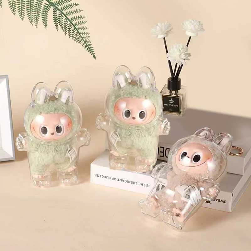 Labubu Transparent Protective Storage Case Plush Dolls Display Bag Organizer Box W250301