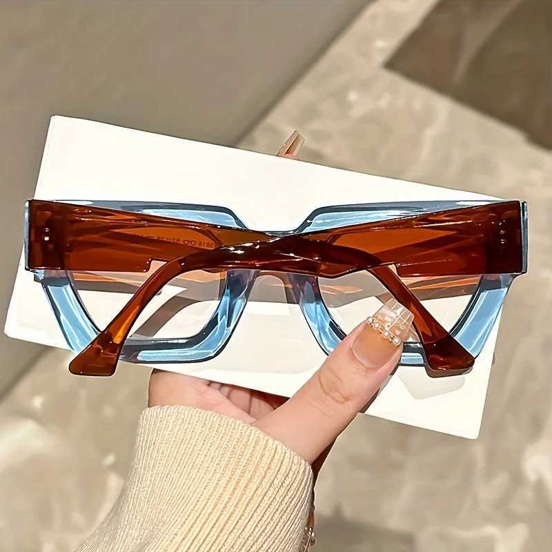 Y2K Oversi Clear Lens es with Leopard Print Frame Blue Light Blocking Fashionable Accessory for Casual Attire Y250301