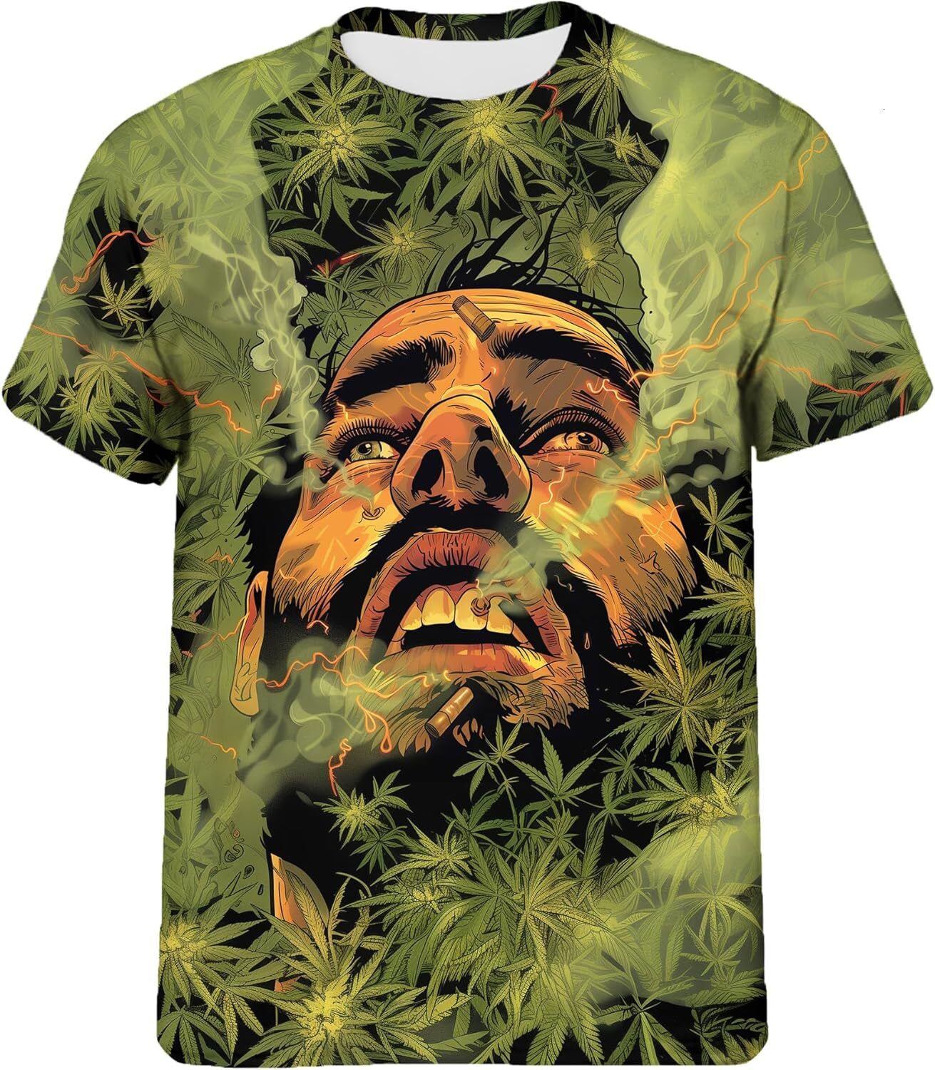 Mens T shirt Men Cool T-Shirt Green Funny Graphic Printed Short Sleeve Shirts Lightweight Tee tee Casual tops summer clothes