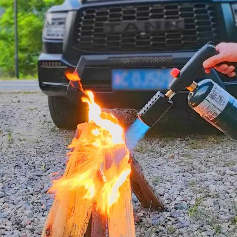 Multi-Function Flame Thrower Large Diameter Stainless Steel Flame Thrower Hose Safety Lock Design Propane Gas Tank Outdoor BBQT250301
