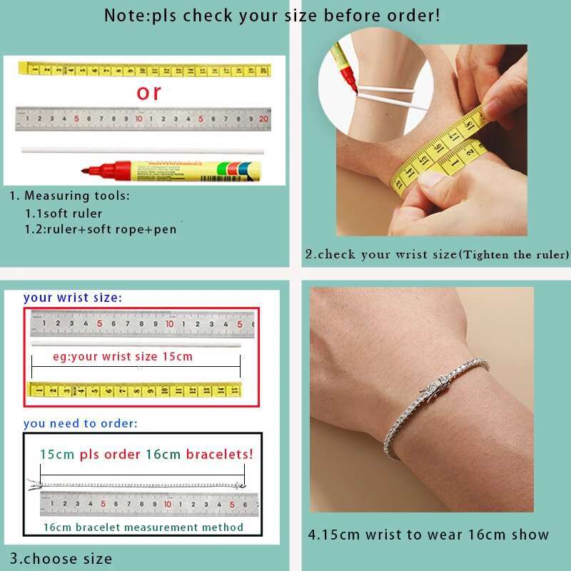 Smyoue 2-6.5mm Real Moissanite Tennis Bracelet for Women Christmas Gift Platinum Plated 100% Sterg Sier Wedding Jewelry