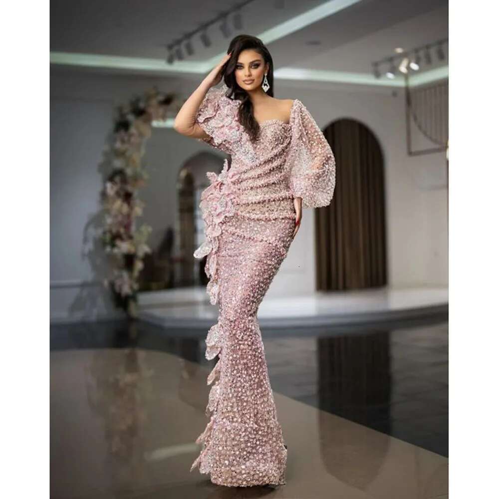 Exquisite High Quality Pink Sweetheart Evening Party Dresses Up To Trumpet Floor res Bright Beads Lanterns The Female Dress