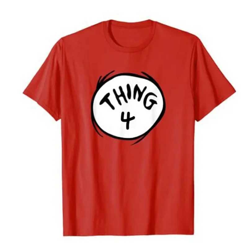 Thing 1 Thing 2 Red T-shirt Printed Mens Short sleeved Sports Fashion Clothing M250301