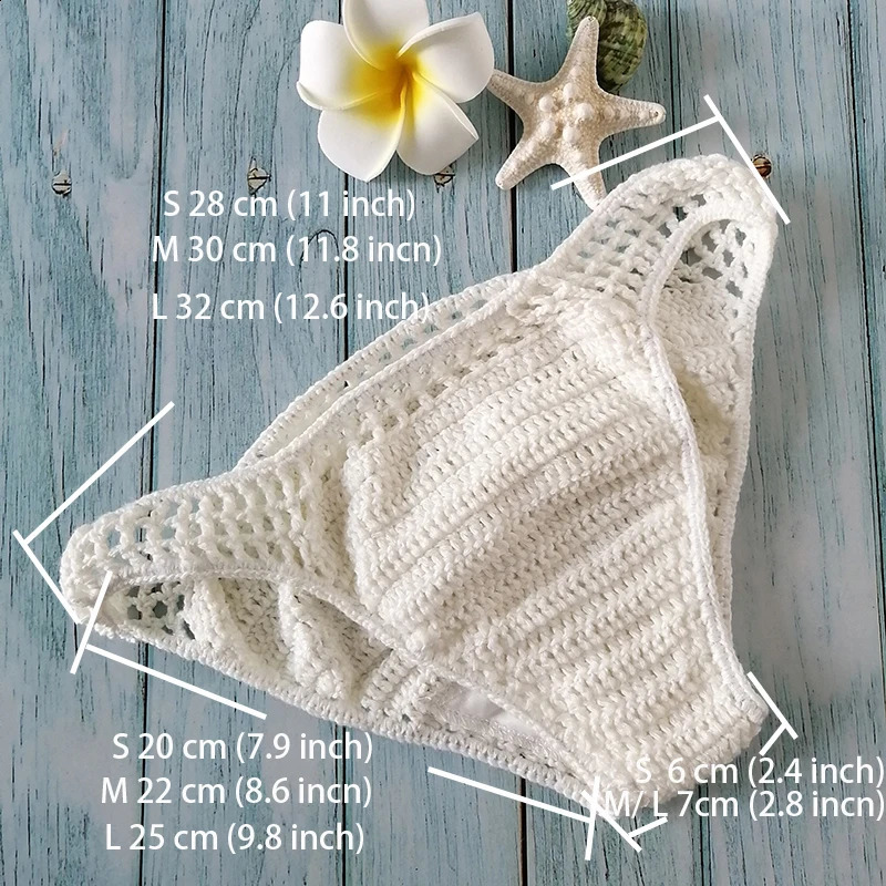 Have Lining Chest Pad Micro Bikini Set Women Crochet Sexy Swimsuit Solid Backless Swimwear Low Waist Bathing Suit Female 250227