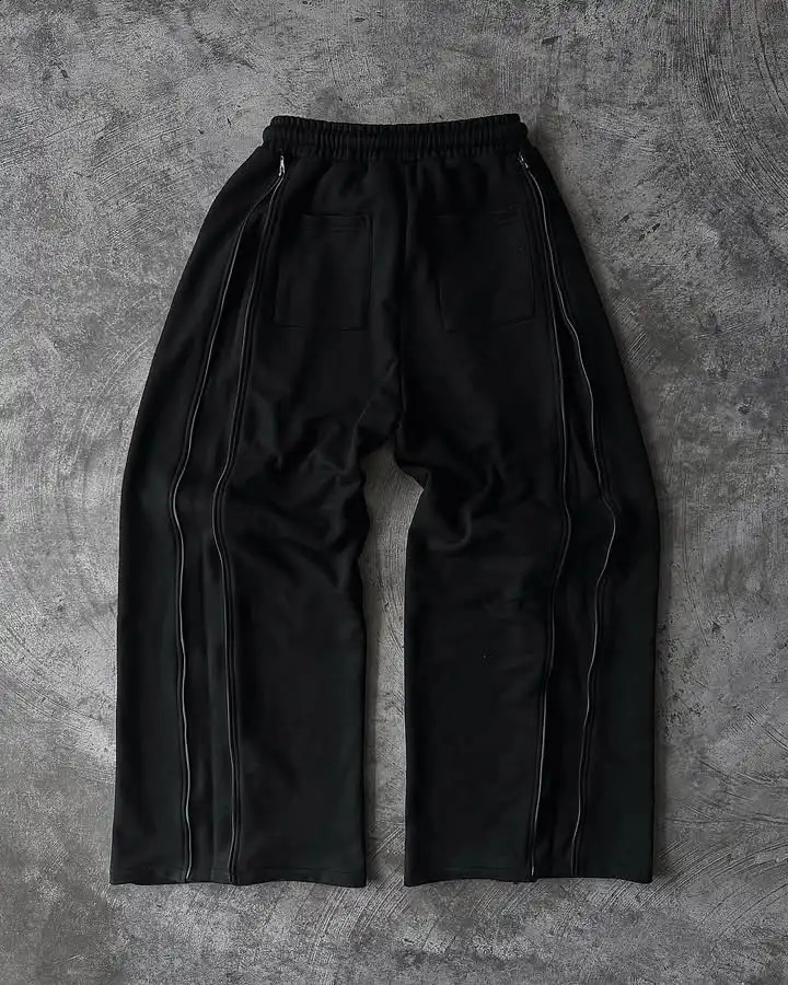 American Retro Tenthseries Sweatpants Y2K Mens Womens Hip Hop Zipper Retro Baggy Pants Casual Drawstring Pants 250228