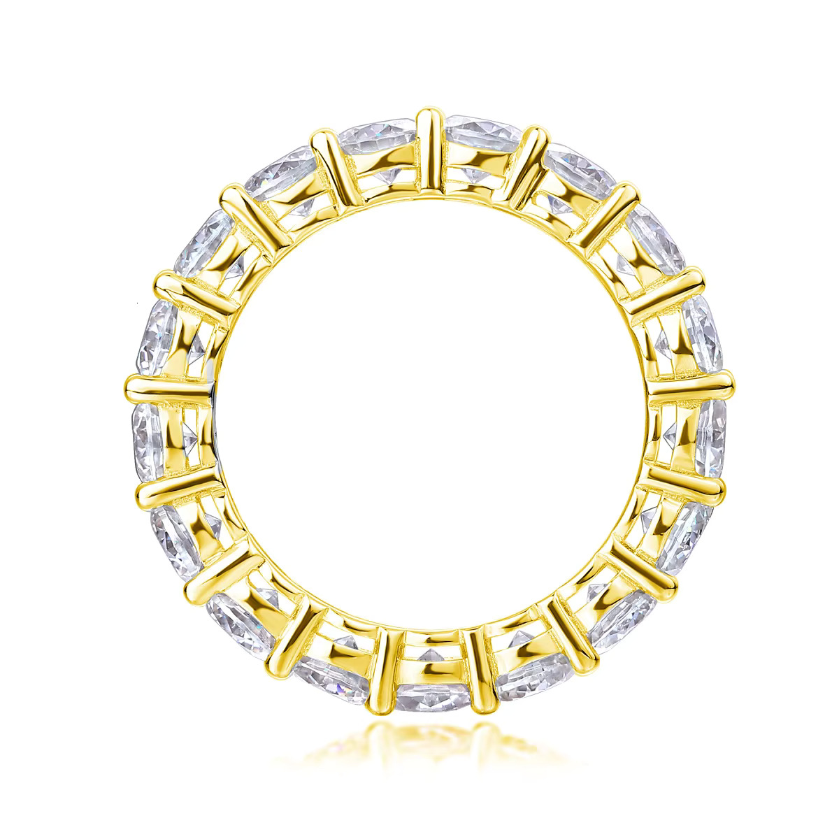 925 Silver Ready to Ship White Gold 18k Gold Plated VVS Certificate 0.3ct 4mm Moissanite Jewelry Round Band Ring for Men Women