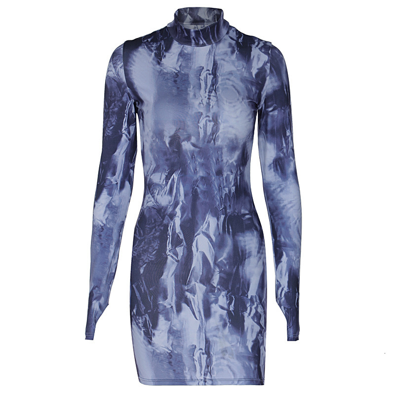 Women's New Summer New Product Fashionable Printed Slimming Round Neck Long Sleeve Hip Wrapped Dress For Women
