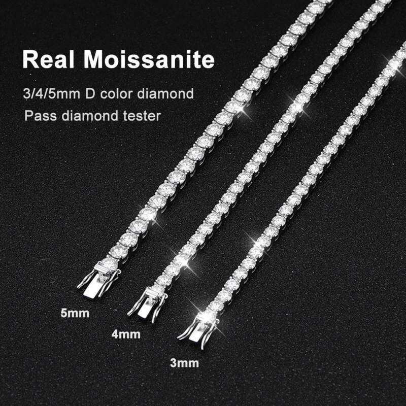 JoyceJelly D VVS1 Moissanite Tennis Bracelet Original S Sterg Sier Plated White Gold With GRA Certi Unisex Bracelets