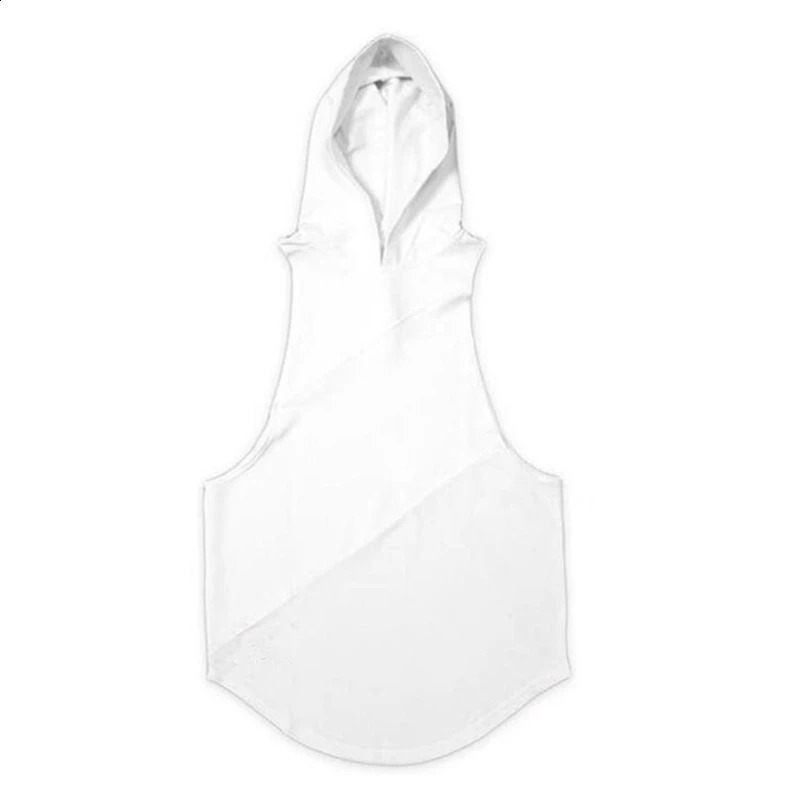 Clothing Bodybuilding Muscle Guys Fitness Mens Gym Hooded Tank Top Vest Stringer Sportswear Cotton Sleeveless Shirt Hoodie 250225