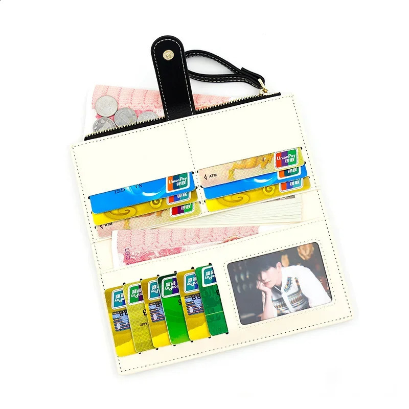 Cute cartoon long wallet womens multifunctional card wallet cat pattern clutch bag womens zipper coin wallet 250228