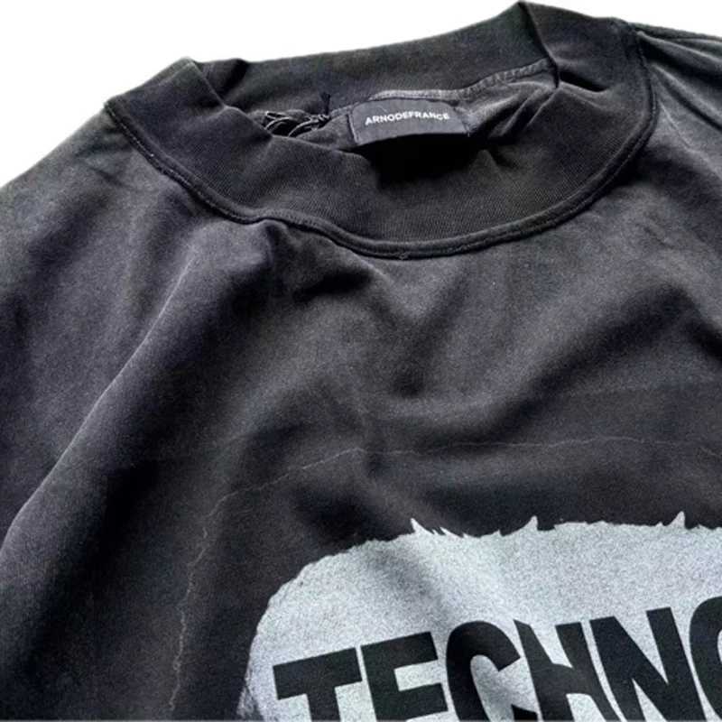 Men's T-Shirts Mens Polos Vintage ArnodeFrance Short Sleeve T-shirt Printed Casual Hip Hop Mens High Quality Loose T-shirt J250301