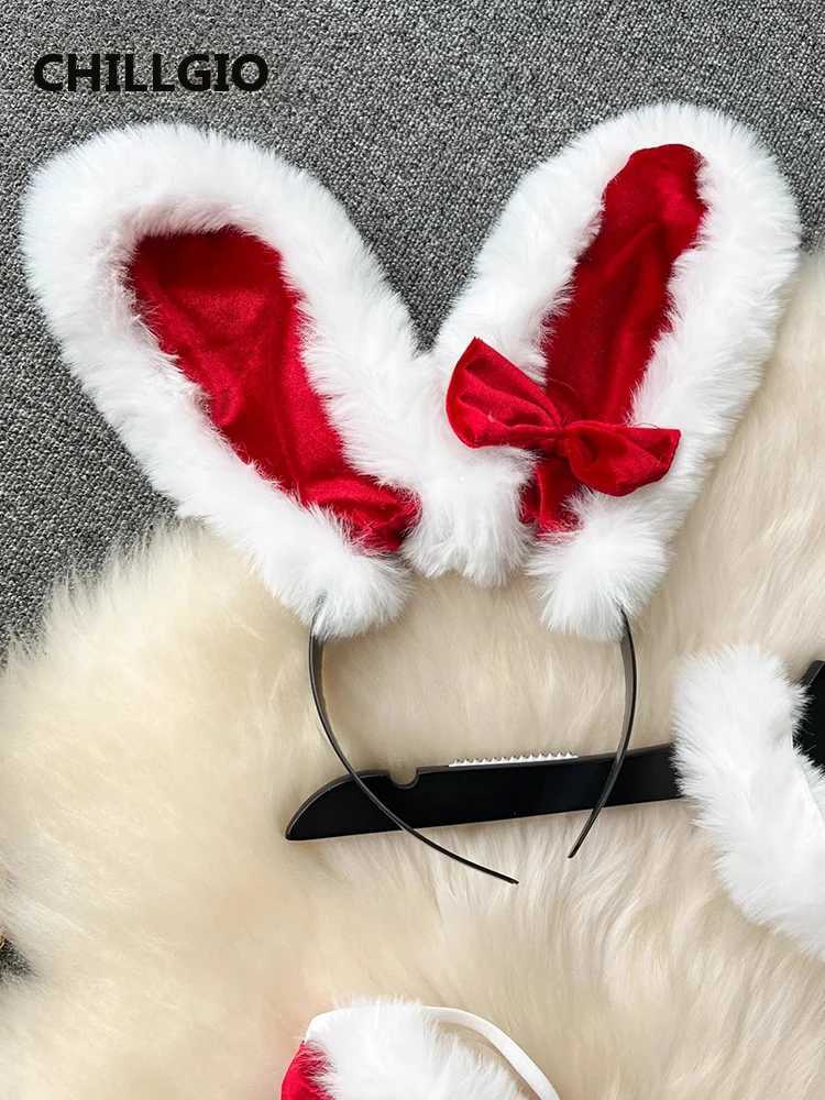CHILLGIO Women Sexy Christmas Velour Bra Brief Suits Fashion Intimate Lingerie 5 Piece Erotic Bras Thongs Outfits Underwear SetsXJ250301