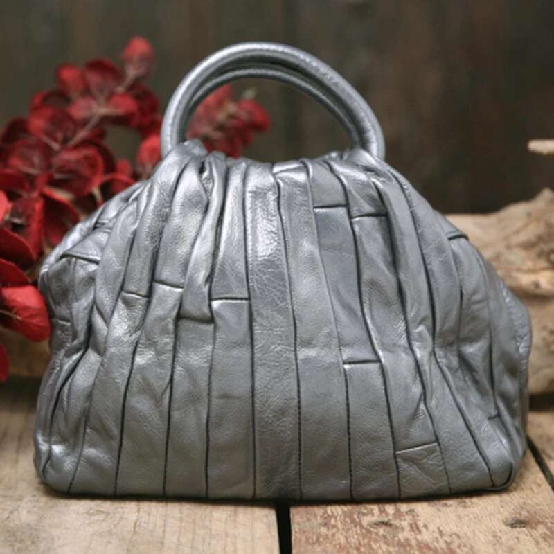 Arliwwi Designer 100% Genuine Tote Shoulder Bags Female Vintage Women's Real Cow Leather Messenger Handbags GJ01