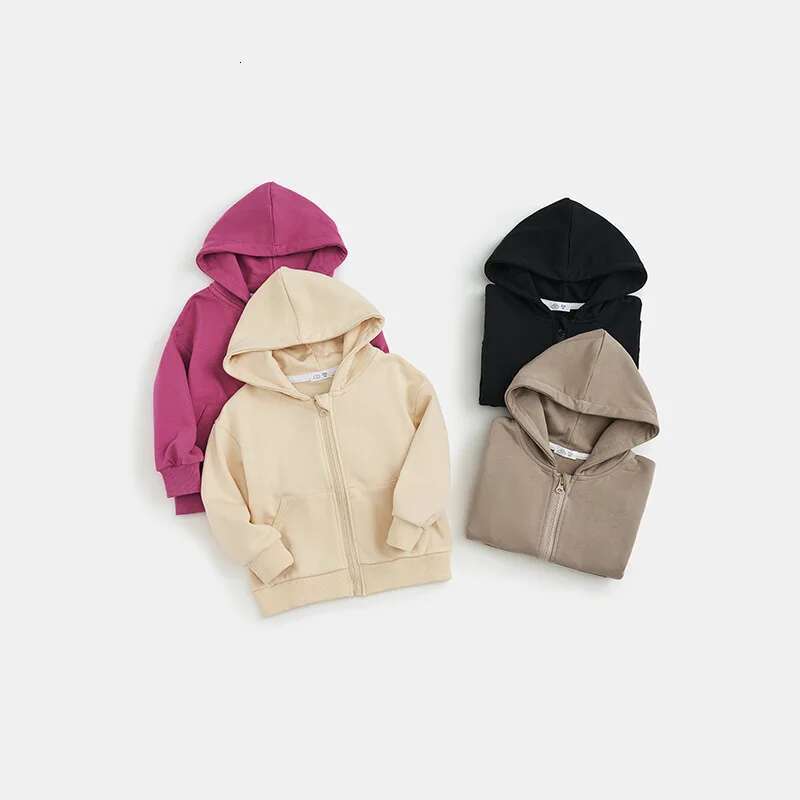 Ddmyshoesvip Autumn Baby Girls Sweatshirt Cotton Long Sleeve Solid Children Hoodies Loose Candy Color Young Kid Girl Outerwear Coat