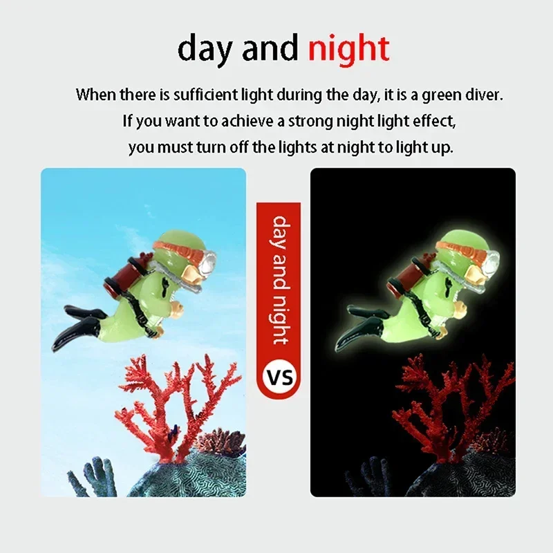 Fish Tank Decoration Luminous Green Mini Floating Diver Aquarium Ornaments Cute Small Floating Ball Aquarium Accessories Acuario