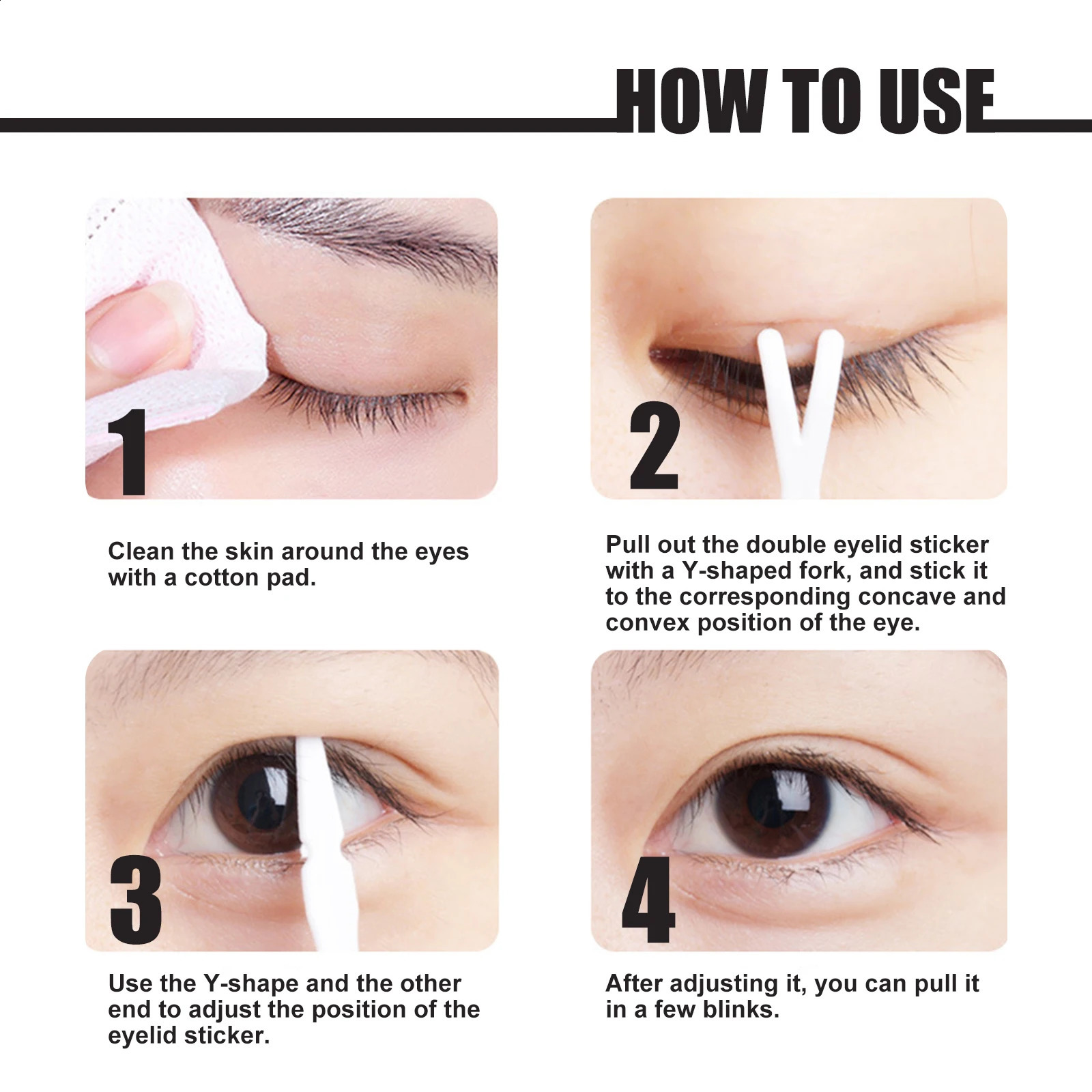 Breathable Double Eyelid Tape Eyelid Cream Small Clip Set Long-lasting Double Eyelid Self-adhesive Transparent Beige Big Eye 250224