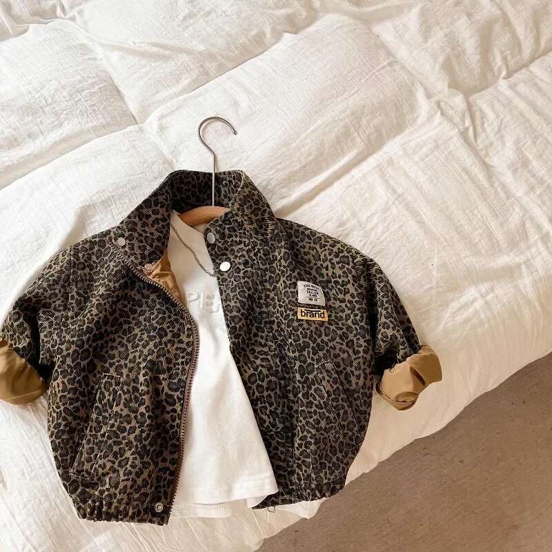 Ddmyshoesvip Children Spring Autumn Boy New Fashionable Coat Leopard Print Jacket Korean Style Girl Casual Simple Shirt Cool