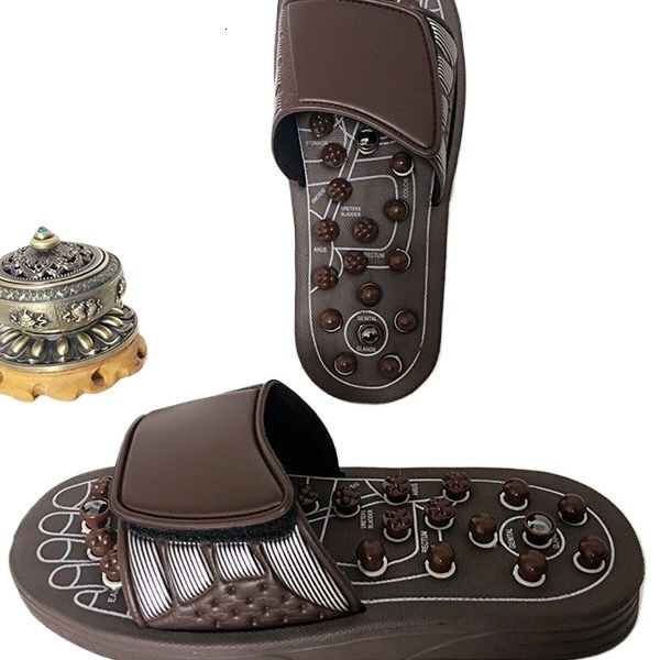 Massage slippers, magnetic rotation, spring moxibustion, foot acupoints, new pebbles, home, indoor, men's and women's bathroom shoes