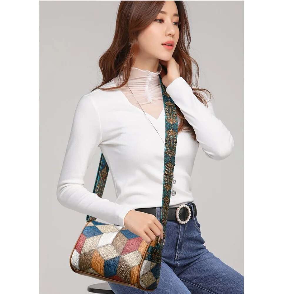 Women's Shoulder Bag Cross-Body Messenger Bohemian Style Splicing Contrast Design Multi Layer Pocket Large