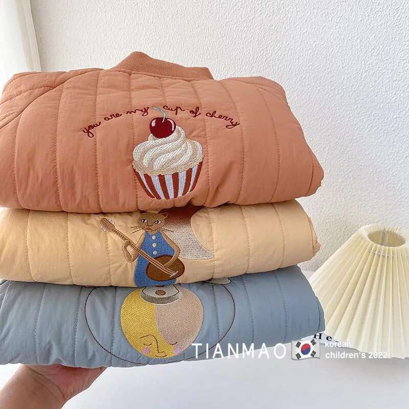 Ddmyshoesvip INS Fashion Children Baseball Jacket Winter Toddler Kids Thicken Warm Coat Girls Sport Zipper Clothes Years Outwear