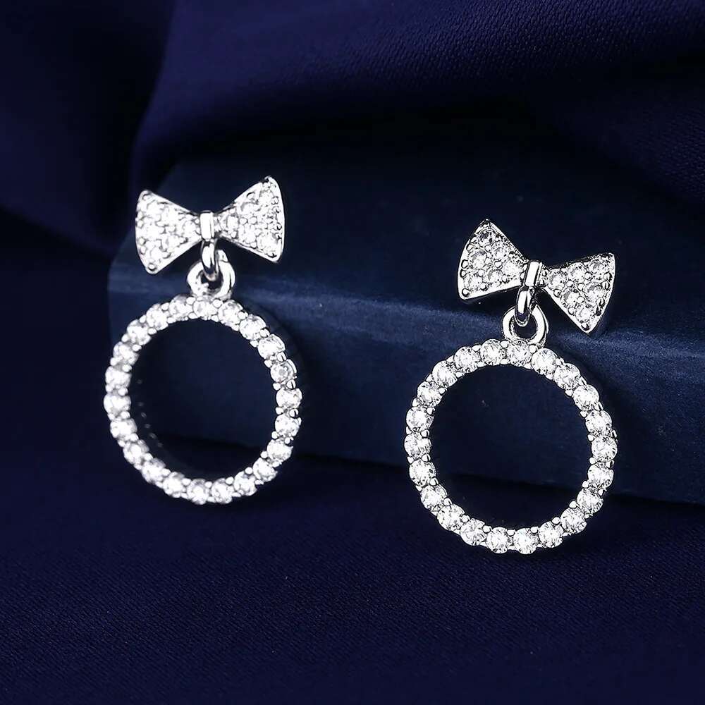 Sterg Sier Jewelry Women Fashion Cute Tiny Clear Crystal CZ Stud Earrings for Girls Teens Lady Gift