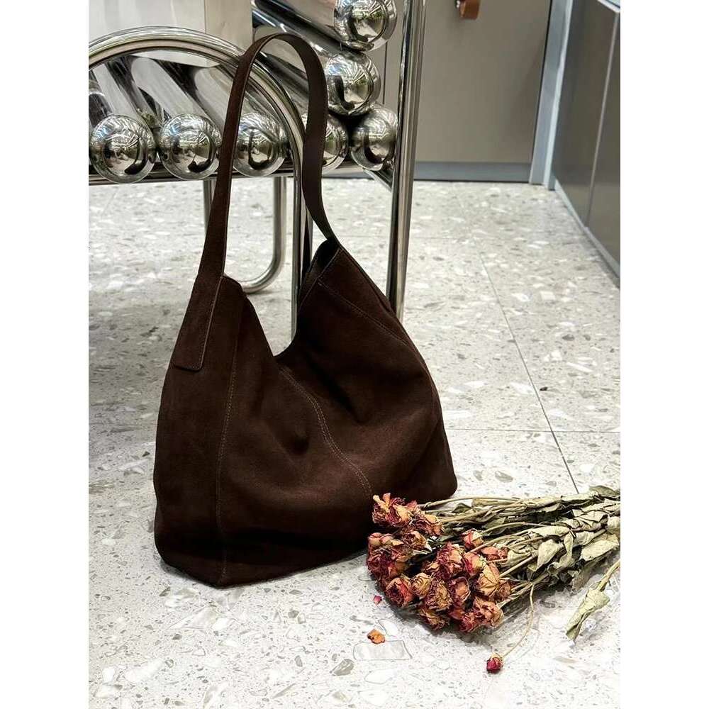 2025 Spring Autumn Shopping Shoulder Bags Brand Design Genuine Leather Handbags Casual Cowhide Suede Women Totes