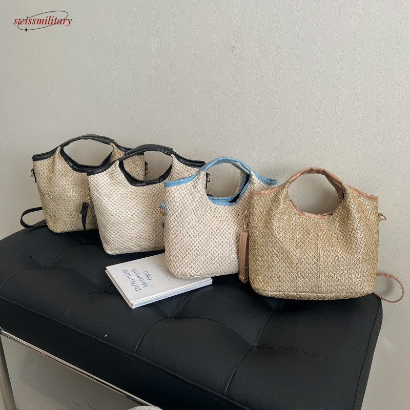 Leisure Summer Fashion 2025 Fashionable Western Style Travel Beach One Shoulder Straw Weaving Handbag #swissmilitary