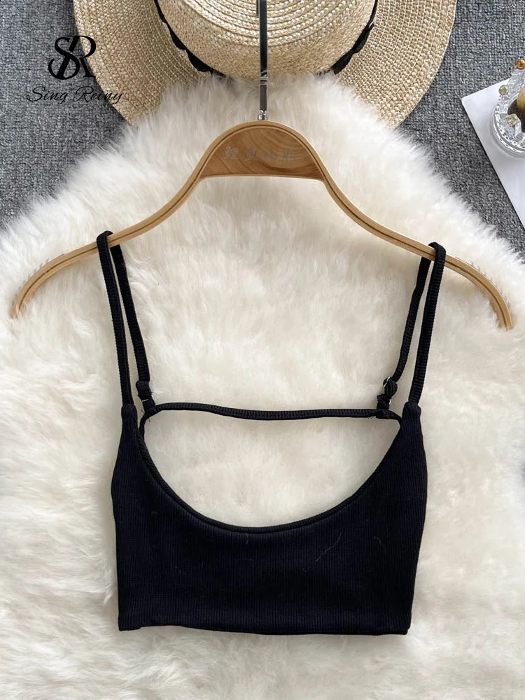 SINGREINY Summer Backless Sexy Camisole Women Strap Slim Beach Top 2023 Sleeveless Streetwear Korean Sensual Tank 250224