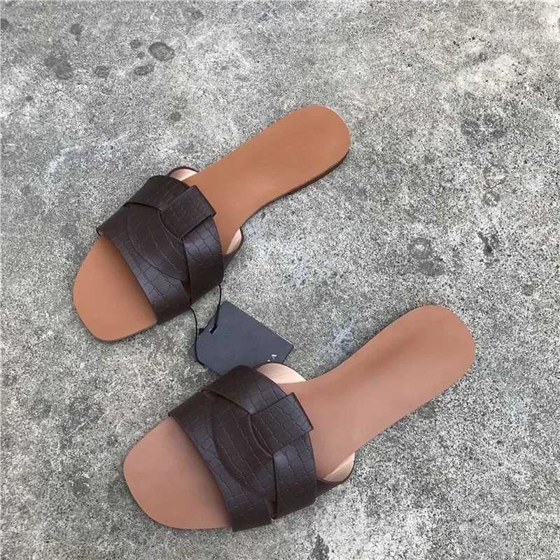 Wen Outdoor hot Summer Sandals 2024 Ladies Beach Slides Flip Flops Fashion PU Leather Open Toe Fem Sandal Wan Shoes Z250301