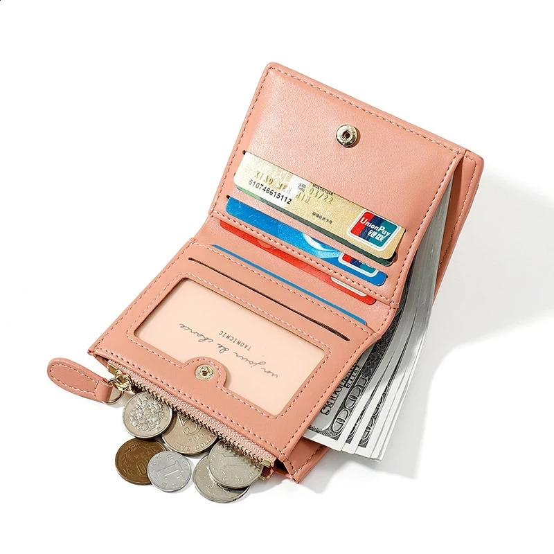 Splicing PU leather short womens wallet multi department womens small clutch coin card holder wallet womens wallet 250228